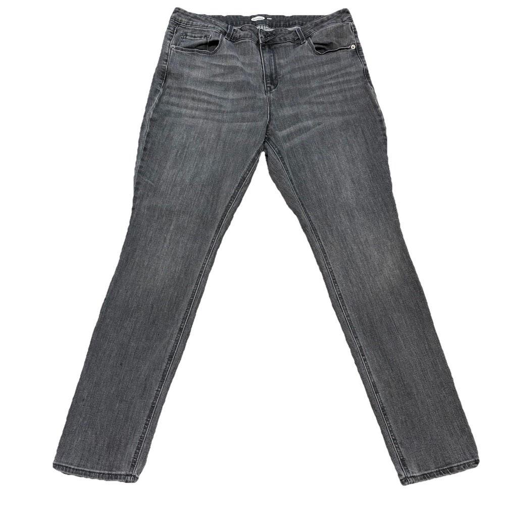 Old Navy Women's Size 14 Skinny Jeans Washed Black Mid Rise Stretch